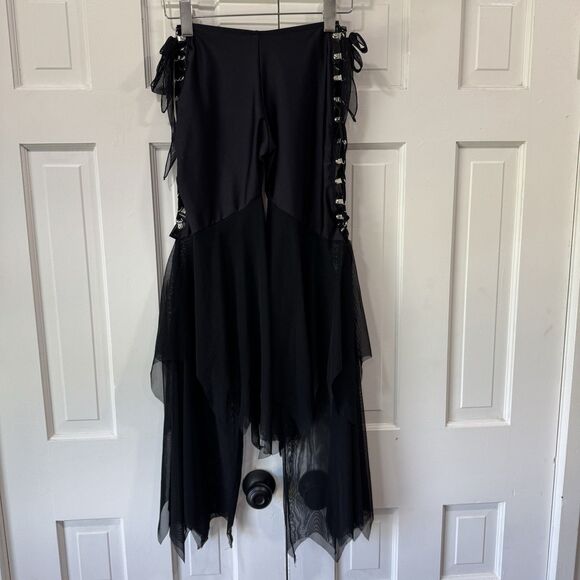 J. Valentine Dolls Kill 2pc. Outfit Black Corset Tulle Mesh Nylon Spandex XS/S - Picture 3 of 15